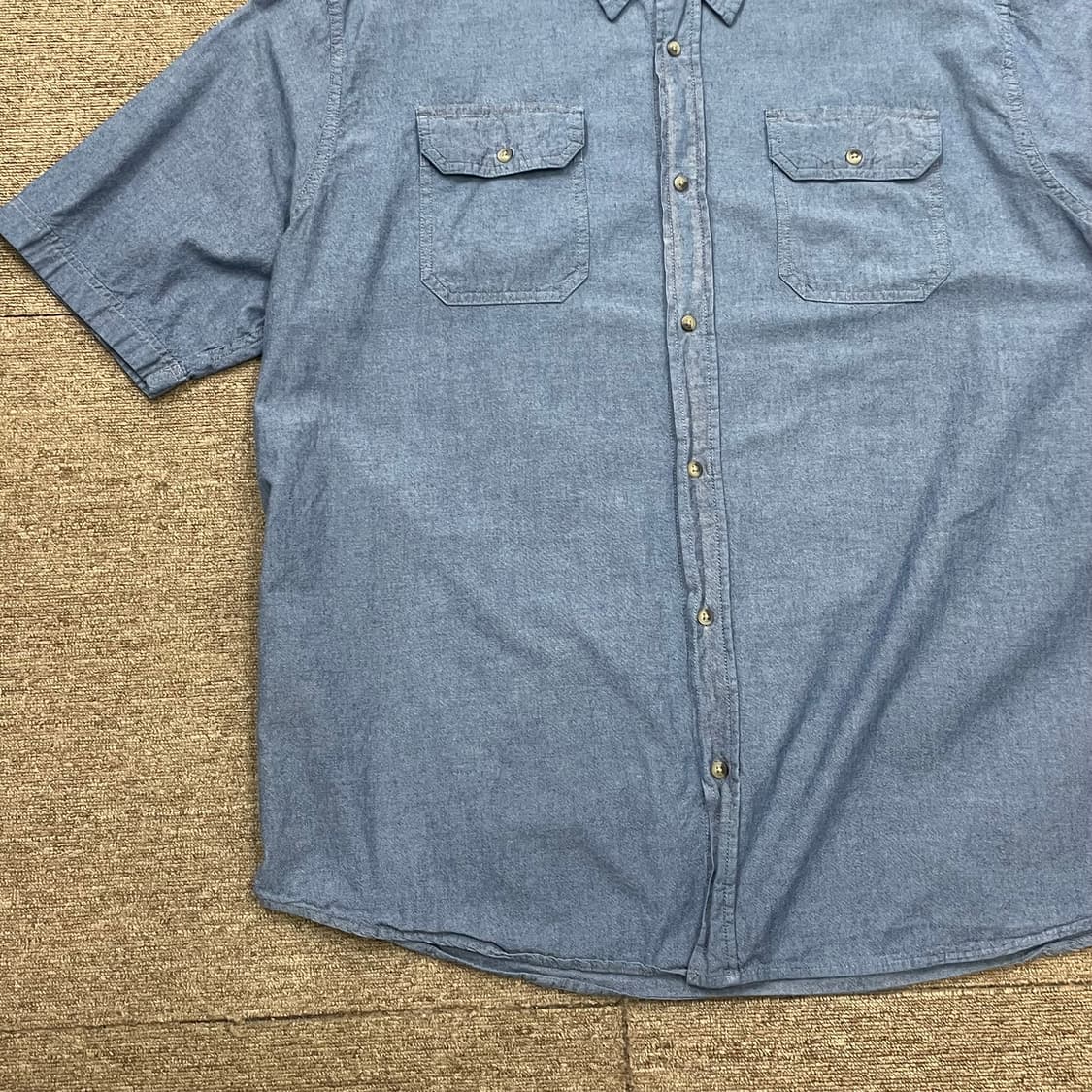 (2XL) Wrangler 랭글러 데님 코튼 반팔 셔츠  상품이미지4