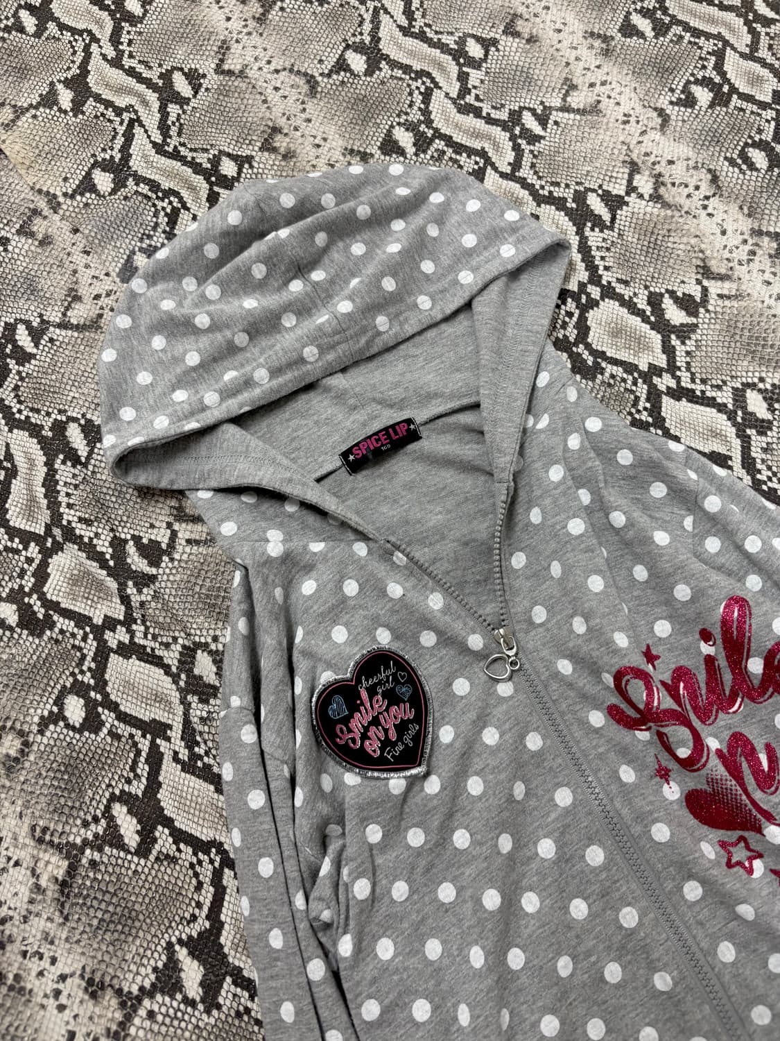 “Vintage” Dot Pattern Kitsch Print Hoode 상품이미지4