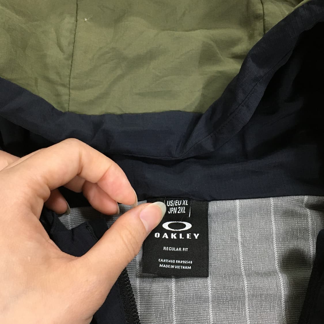 투티/A9 oakley 바람막이 카키 regular fit 후드 집업 상품이미지3
