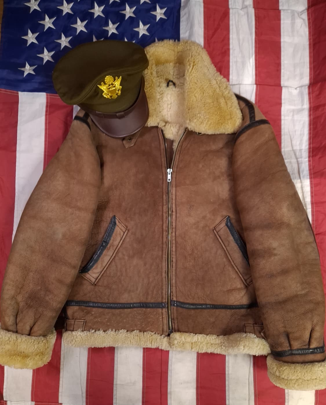 미공군 B-3 TYPE 천연가죽 항공 폭격기 무스탕 상품이미지1