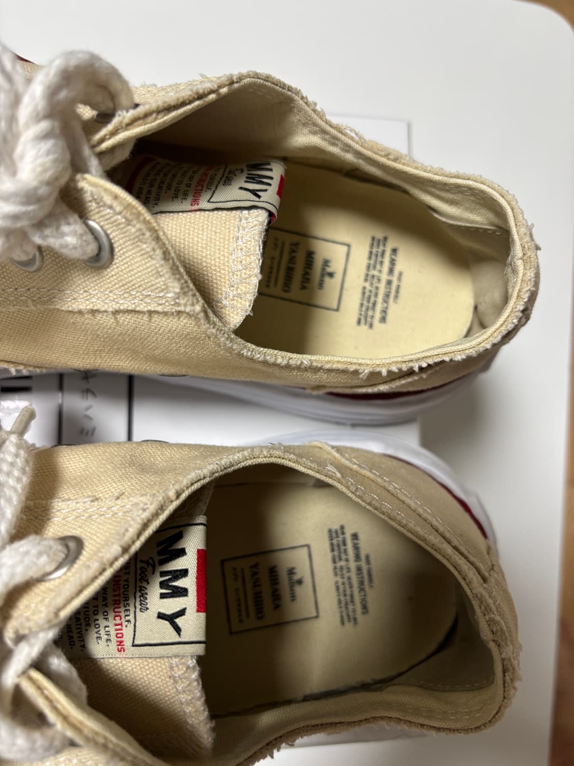 *[EU 45] 미하라 야스히로 피터슨 솔 캔버스 로우탑 스니커즈 내츄럴 상품이미지4