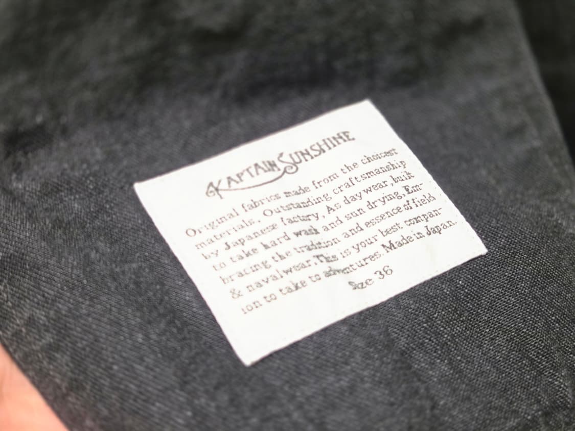 캡틴선샤인 스몰 카라 트래커 자켓 블랙 (36/100) 상품이미지3