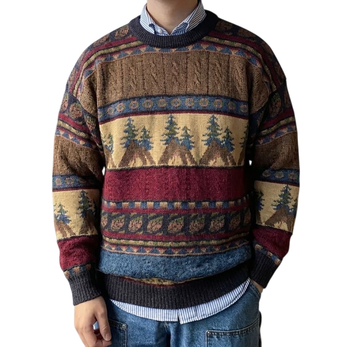 [M] 빈티지 에스닉 패턴 니트 UK 상품이미지2