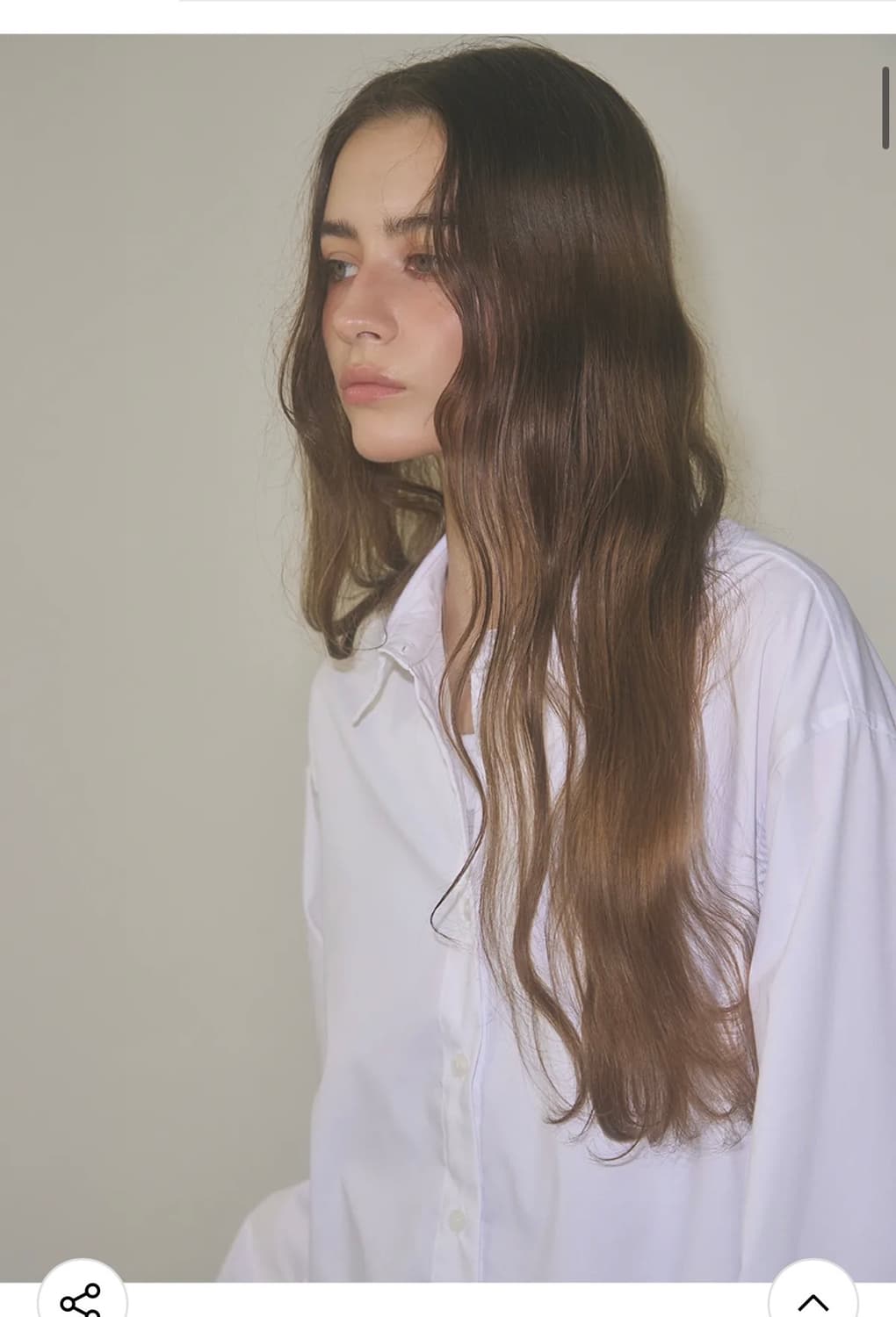 (새상품)(S) 레더리 링클 프리 에센셜 셔츠 [IVORY] 판매 상품이미지6