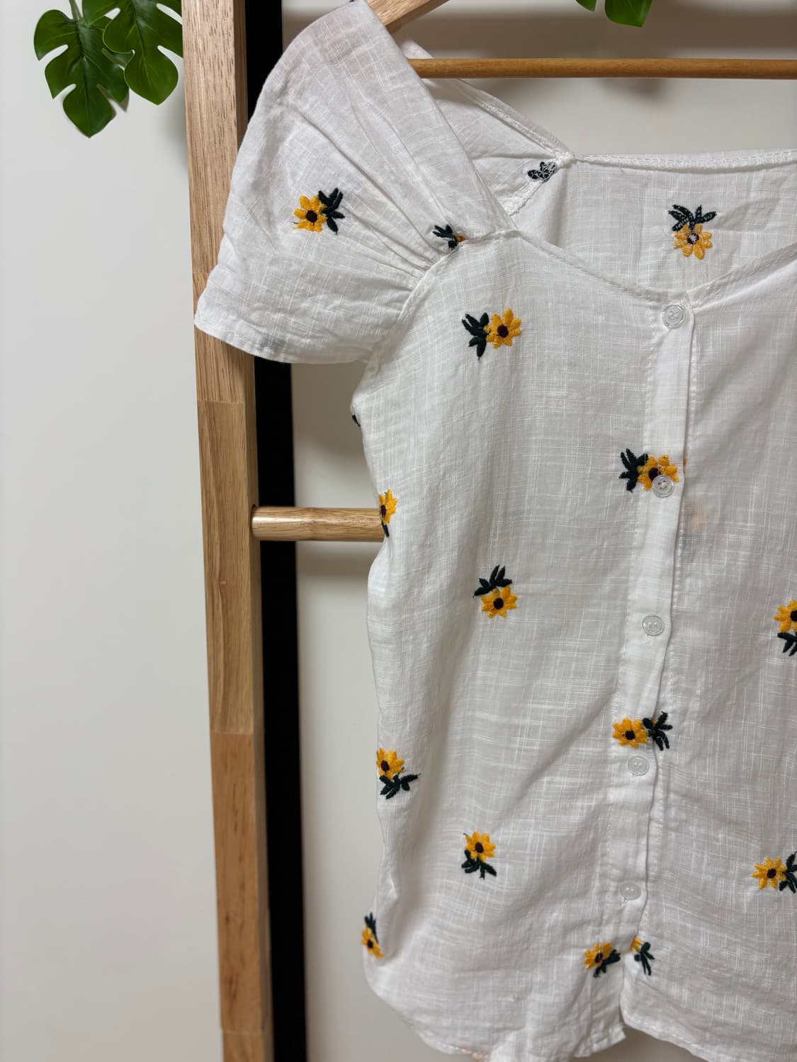 [vintage] 선플라워 가든 스퀘어넥 자수 블라우스 🌻 상품이미지3