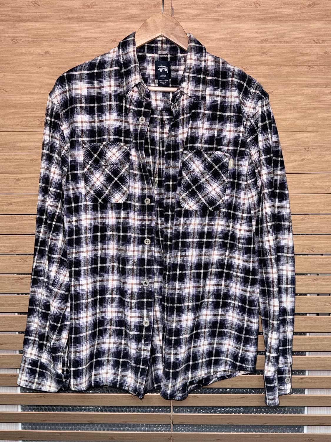 90s 스투시 울 체크 셔츠 상품이미지1