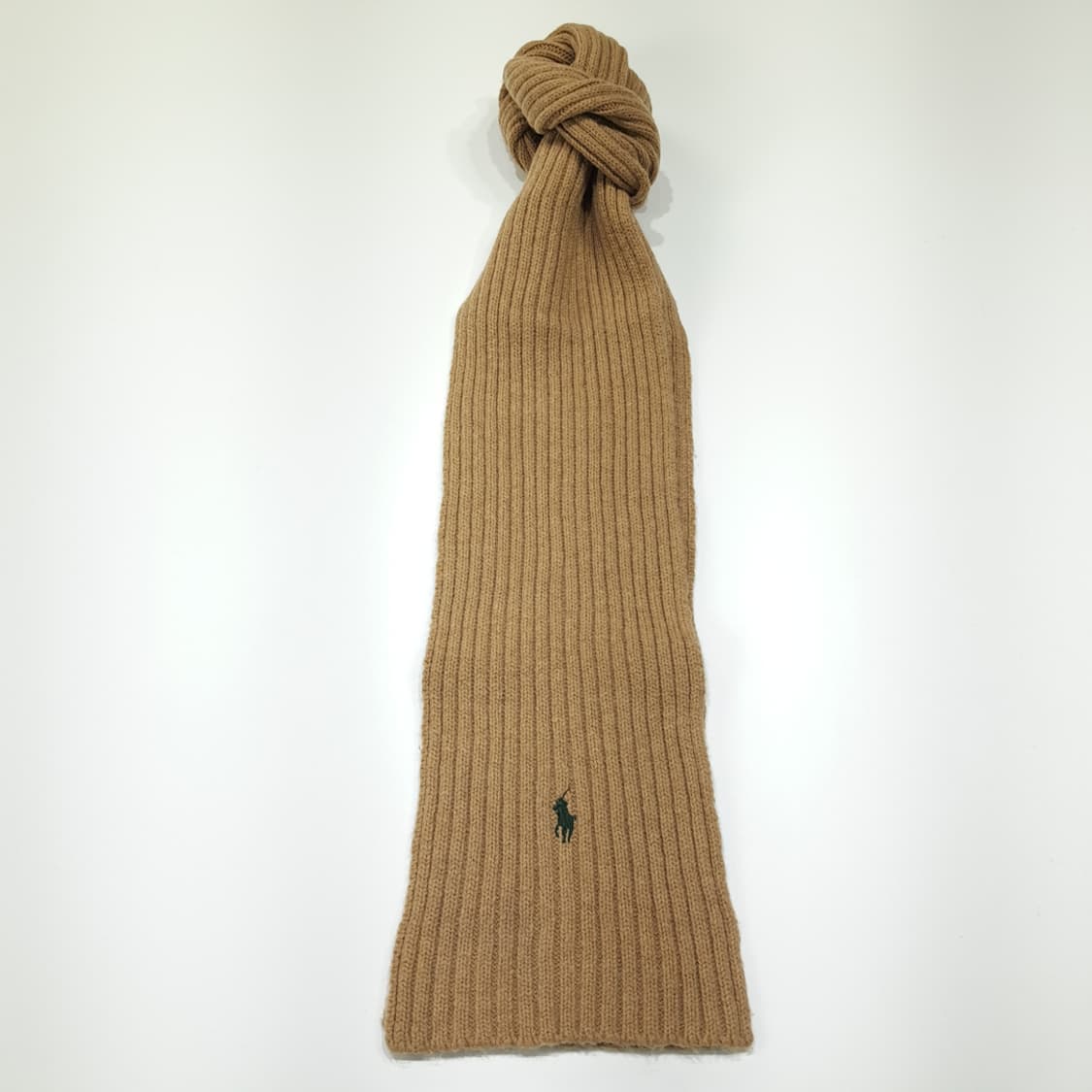 MX644 폴로 00s 램스울 카멜 브라운 리브드 머플러 목도리 상품이미지1