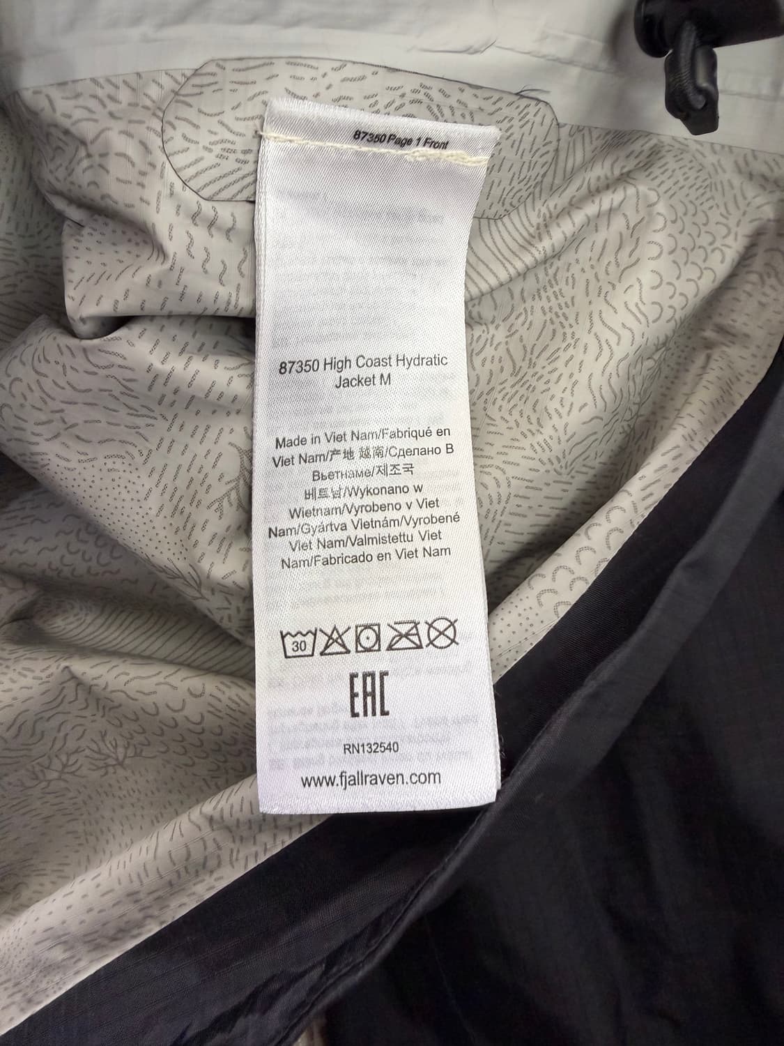 정품) 피엘라벤 남성 블랙 방수 자켓 M 상품이미지8