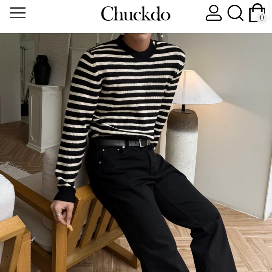 (M) 척도 Luf 금장 스트라이프 니트 상품이미지8