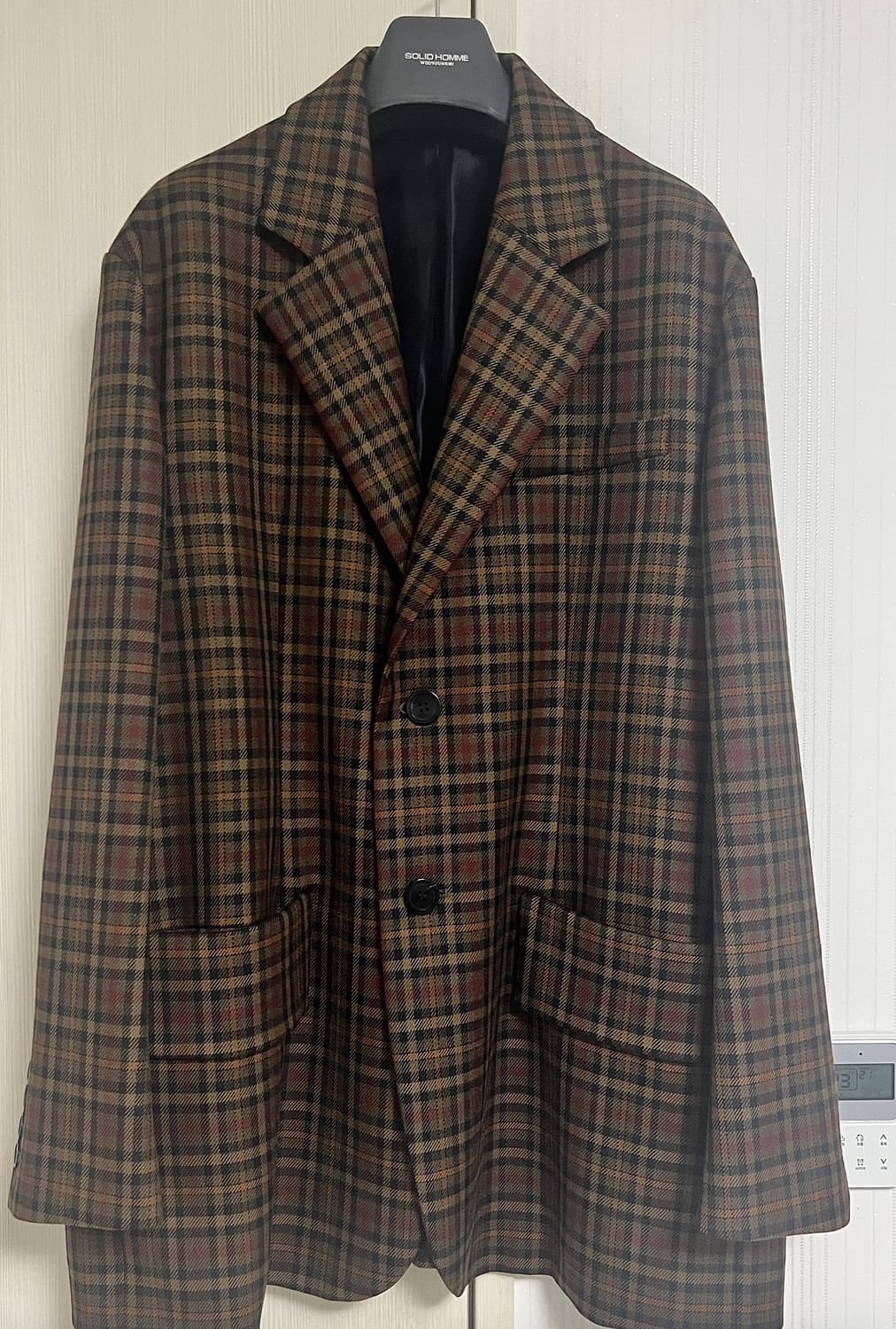 솔리드옴므 오버핏 체크 블레이저 (S193CJ15329D) 상품이미지8