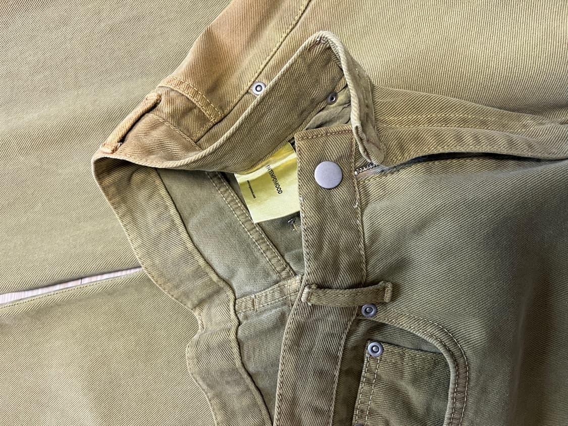 인템포무드 어글리 다잉 컬러 데님_모스올리브 M 상품이미지4