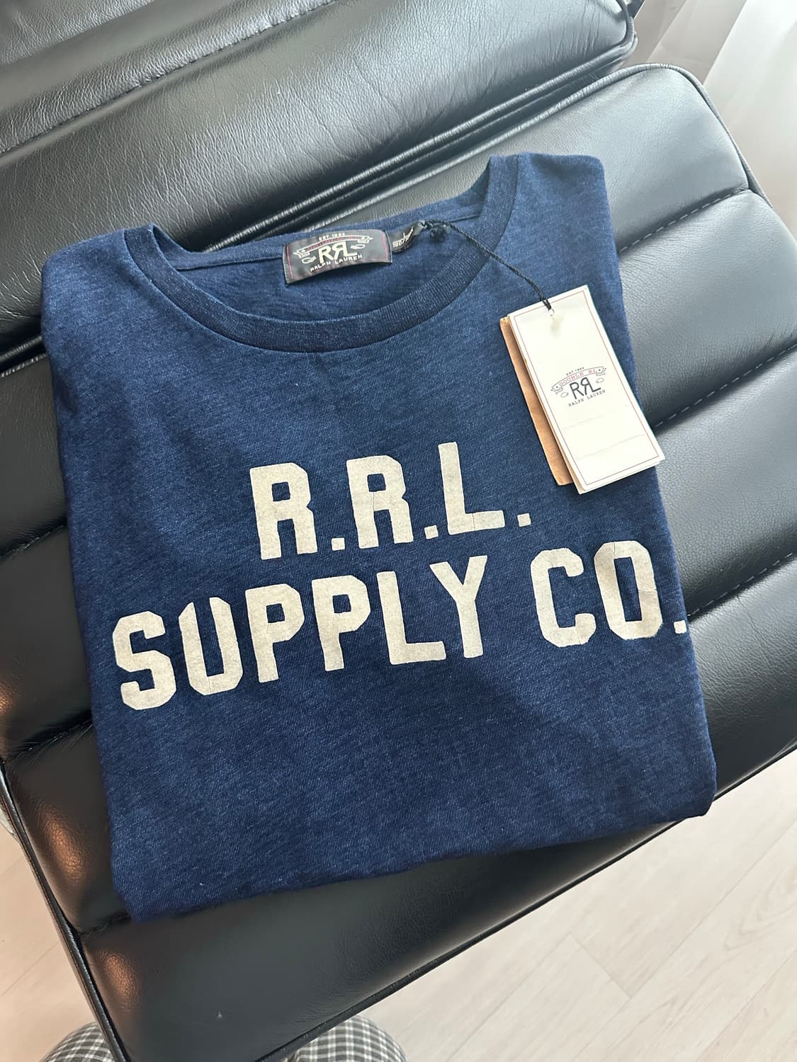 더블알엘(RRL) 인디고 블루 그래픽 로고 티셔츠 상품이미지2