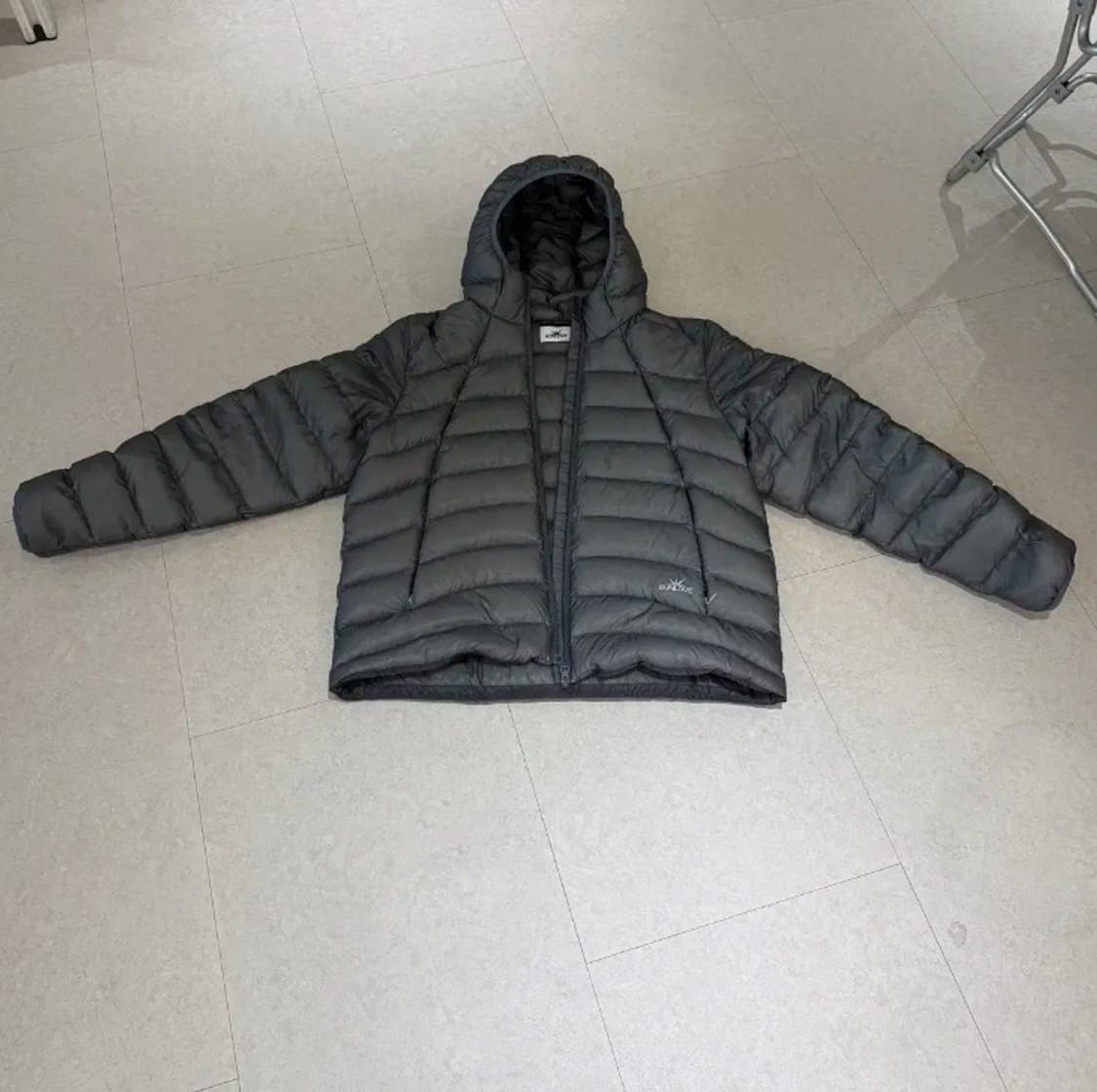 썬러브 경량패딩 후드 플라이 라이트 다운 자켓 그레이 상품이미지2