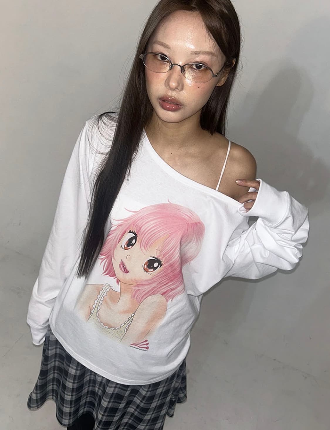 원더비지터 원숄더 긴팔티 상품이미지1