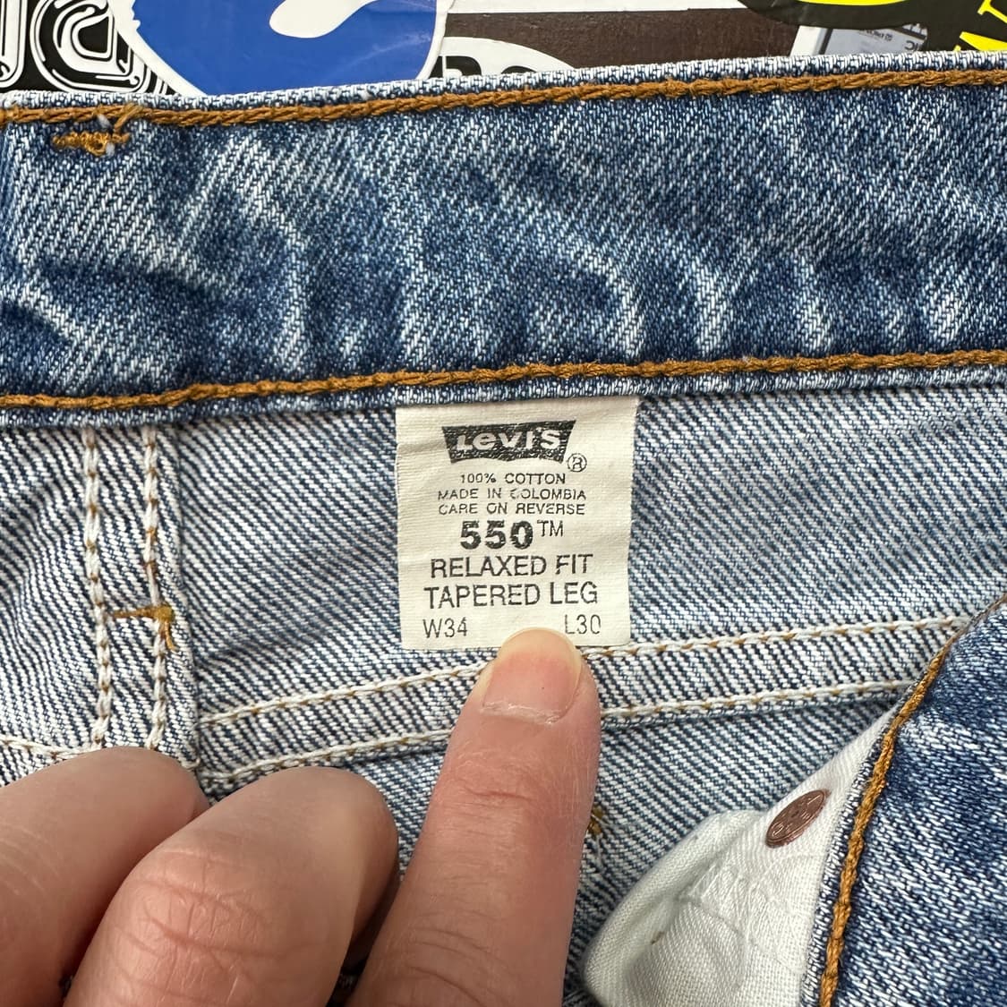 90s 리바이스 550 블루 진 데님 팬츠 34 상품이미지8