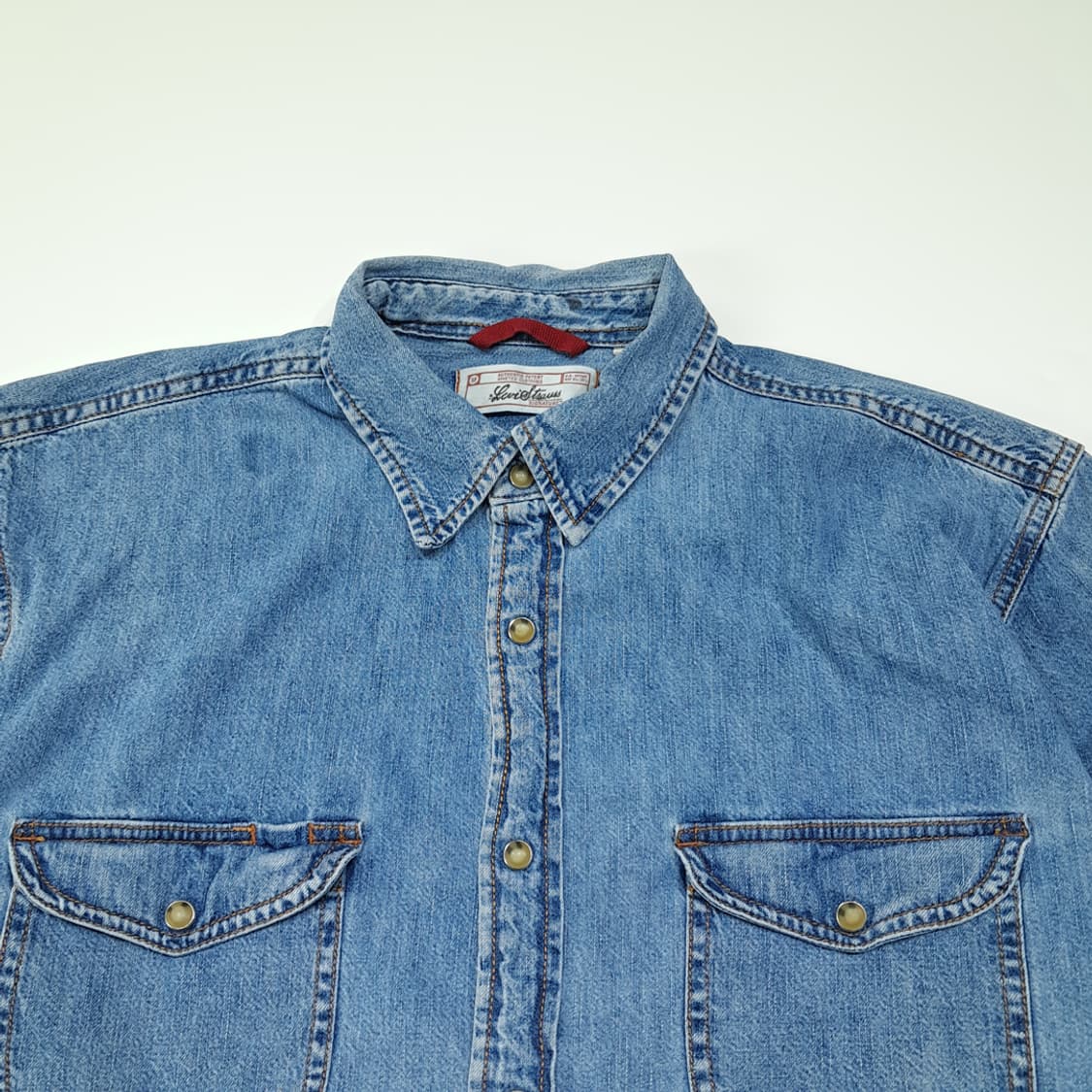 CL621 L 리바이스 00s 코튼 웨스턴 스냅 워크 데님셔츠 남방 상품이미지2