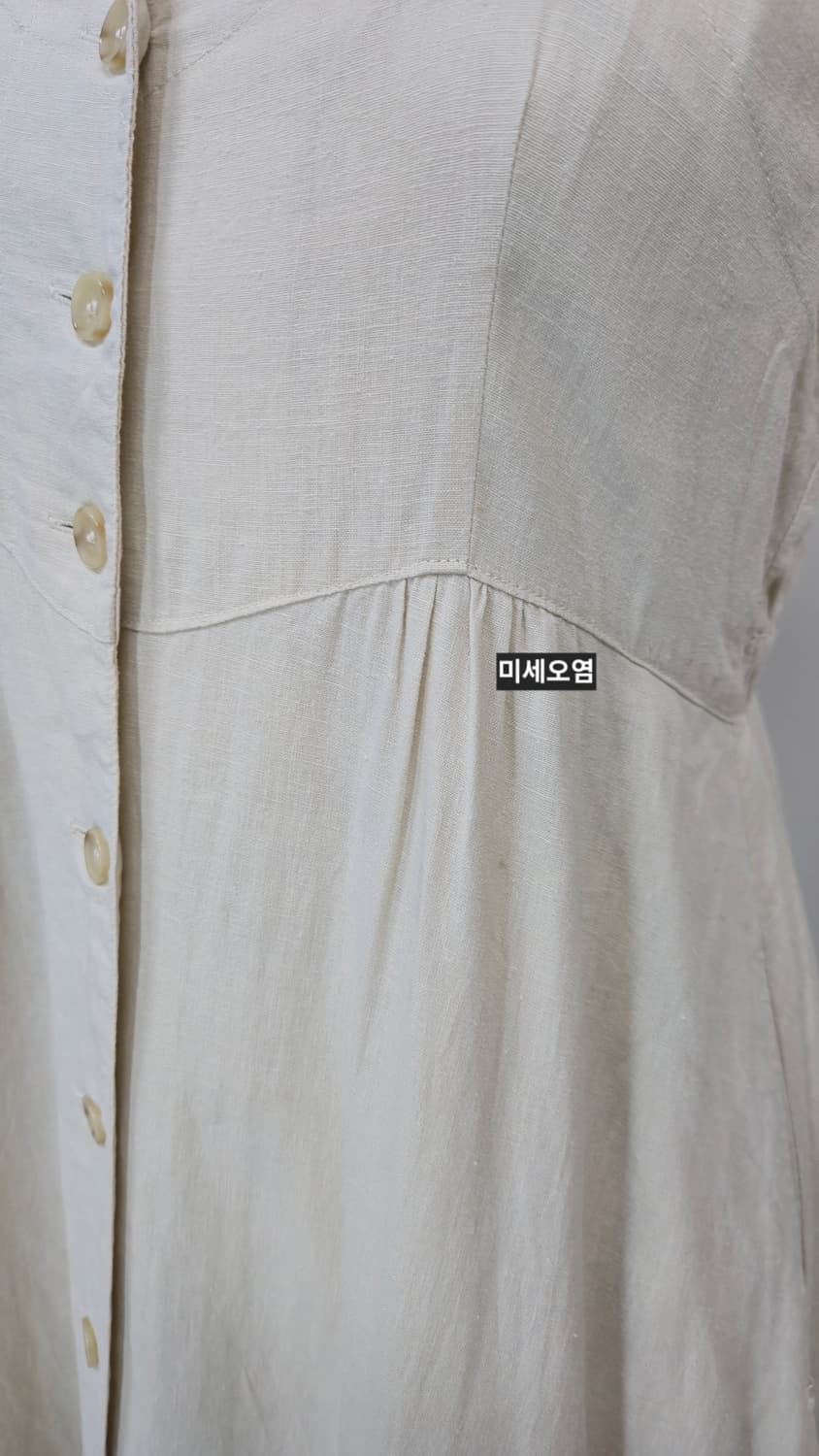 린넨 버튼 롱 원피스 아이보리 나시 뷔스티에 A라인 상품이미지6