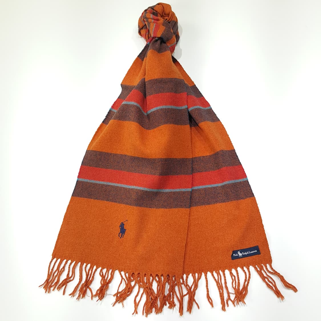 MX611 폴로 00s 울 멀티스트라이프 오렌지 머플러 목도리 상품이미지2
