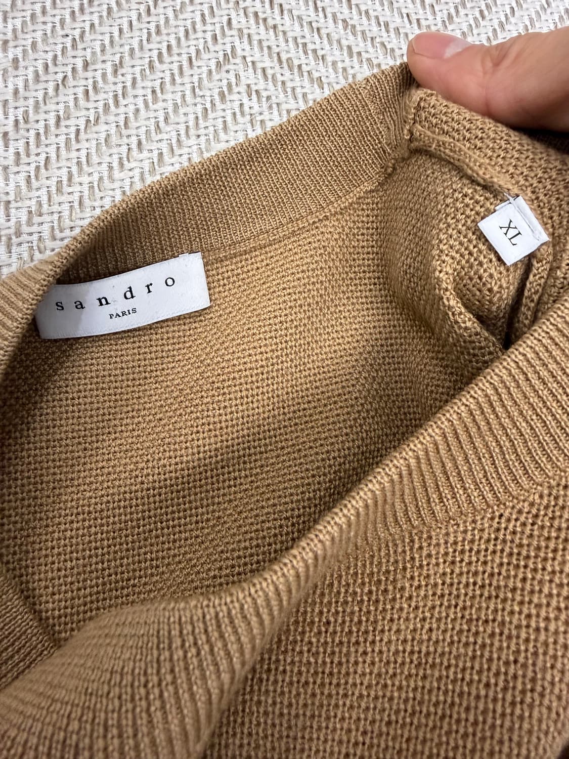 정품) 산드로옴므 브라운 니트 스웨터 XL 상품이미지5