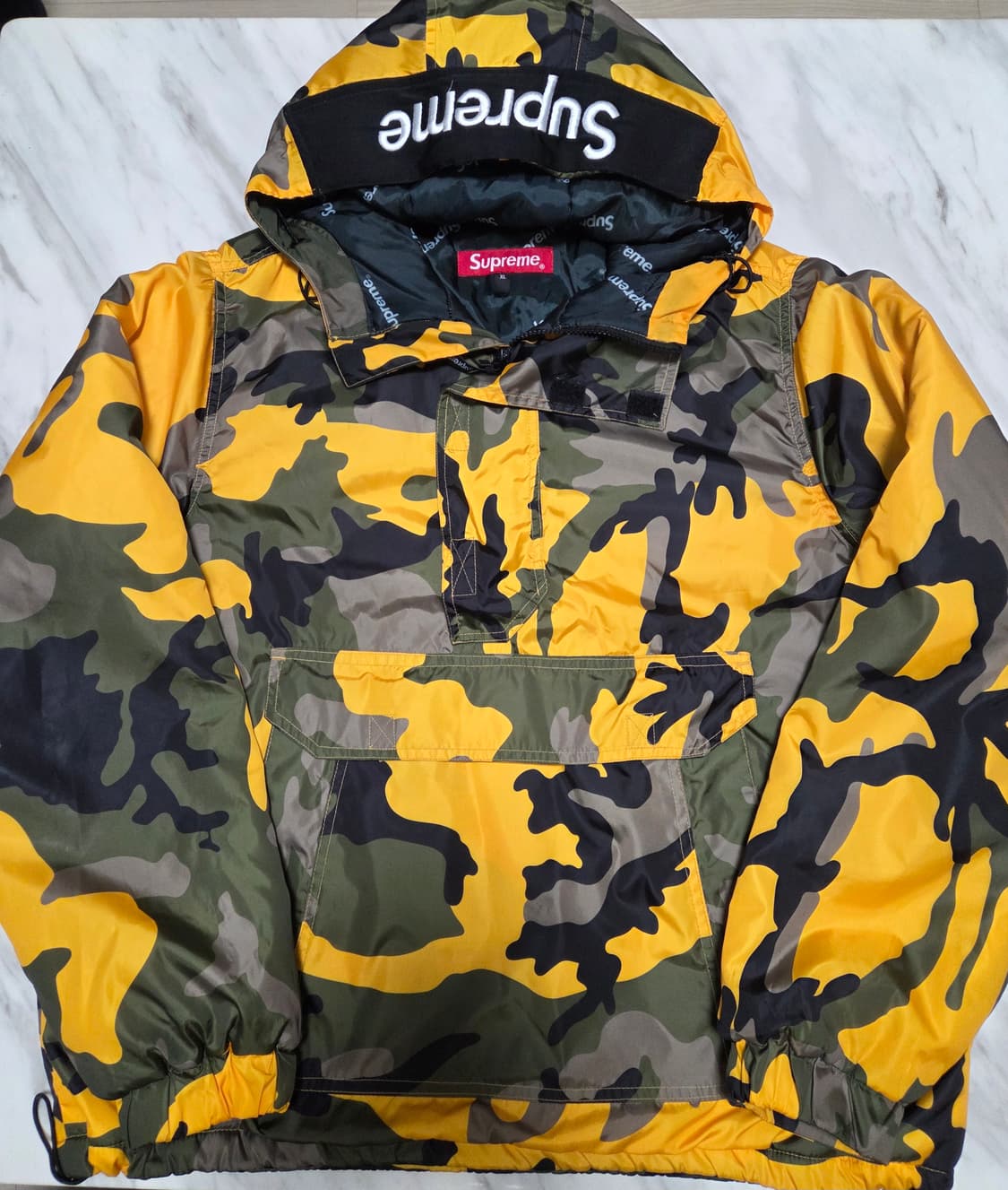 슈프림 후드 로고 하프 집업 아노락 상품이미지1