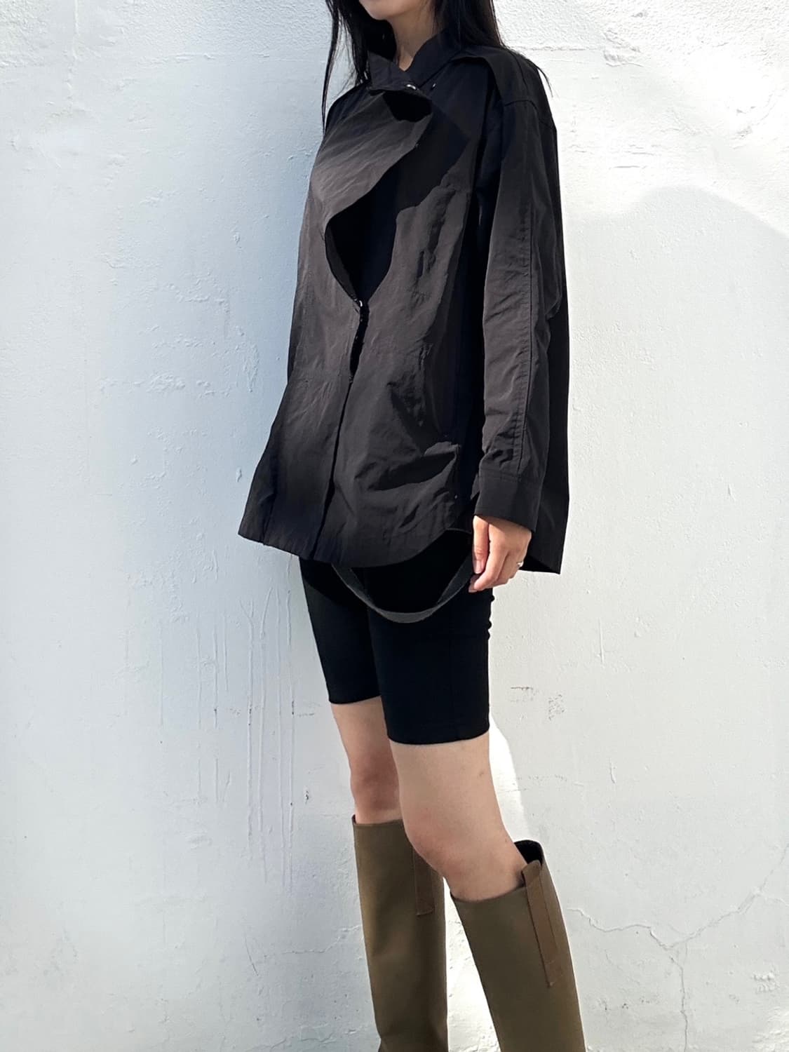Front drape jacket / black 상품이미지4