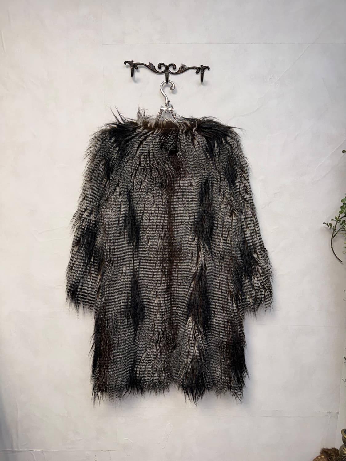 Mixed brown grunge fake fur coat 상품이미지3