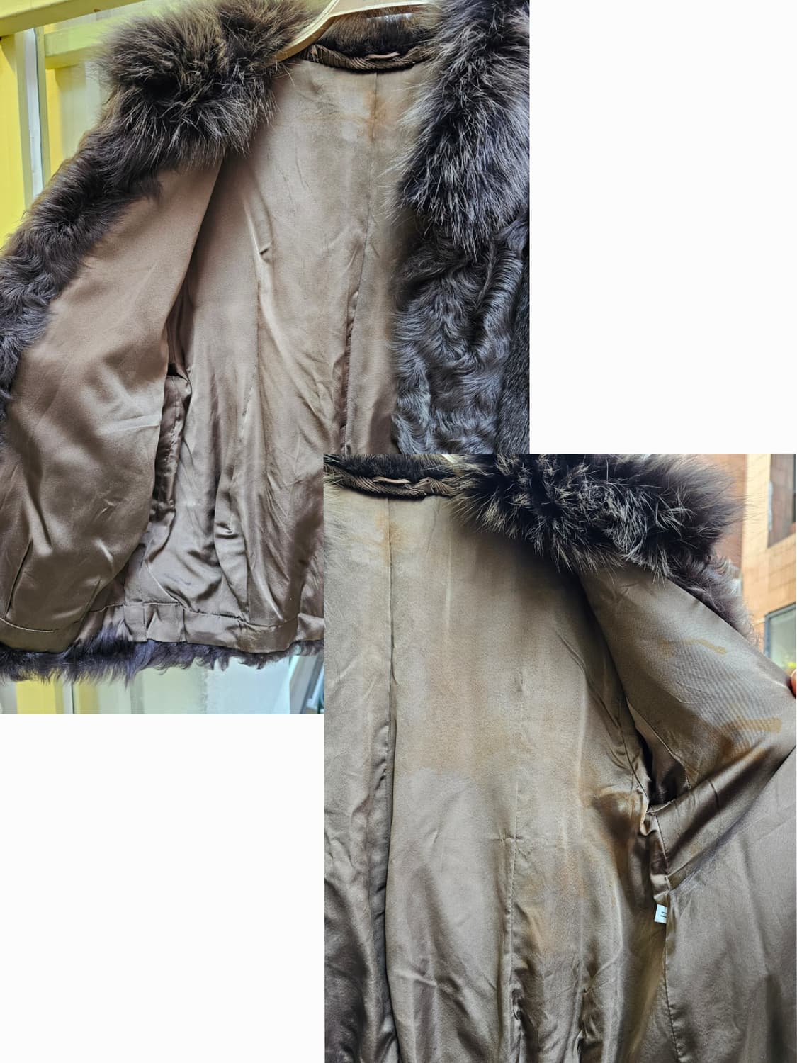 퍼플 딥그레이 램스&폭스 퍼 숏 봄버 상품이미지8