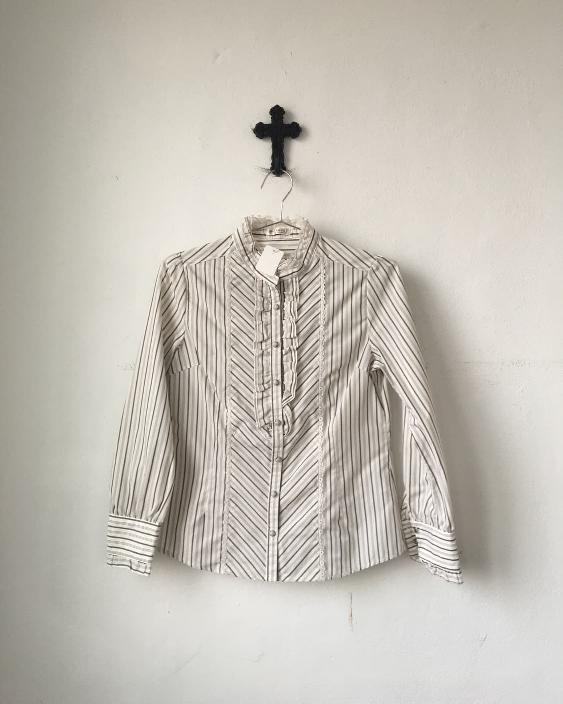 Axes femme stripe pattern high neck shir 상품이미지2