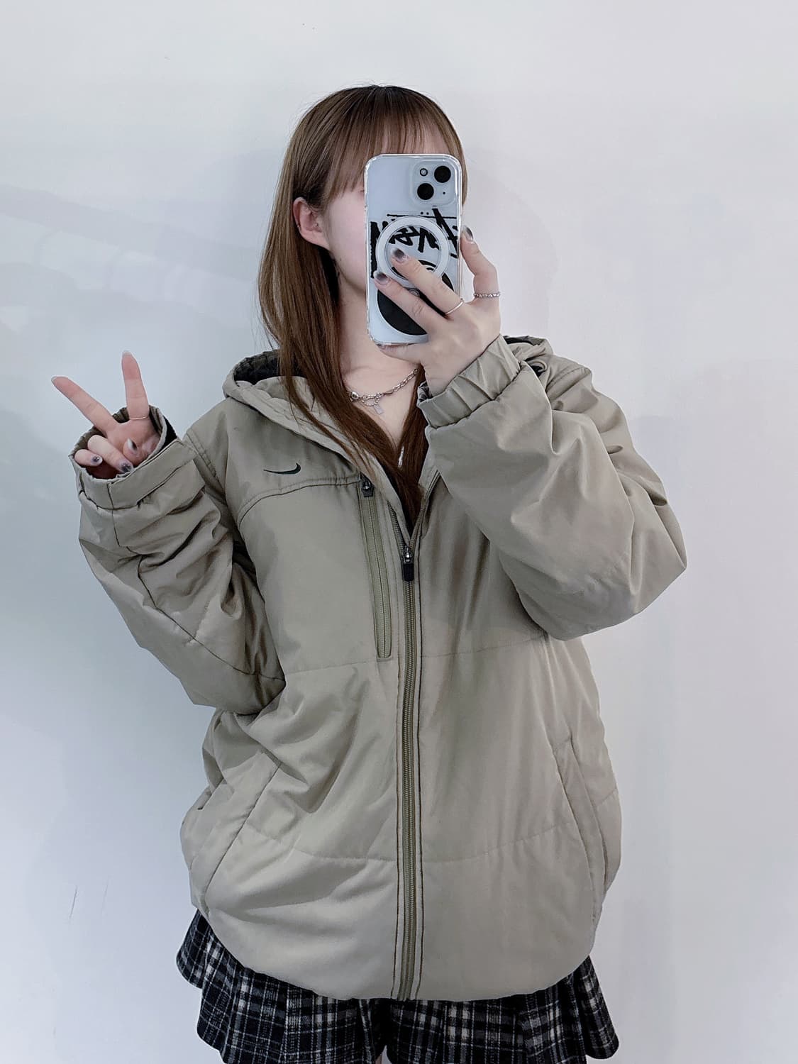 나이키 베이지 스우시 점퍼 상품이미지1