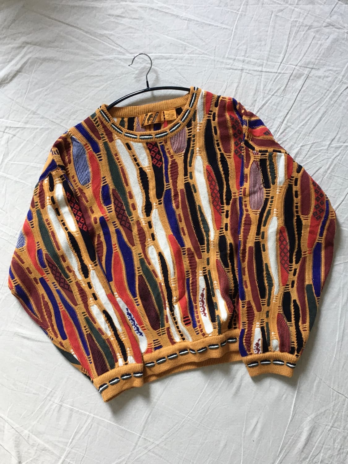 빈티지 배색 케이블 니트 상품이미지3