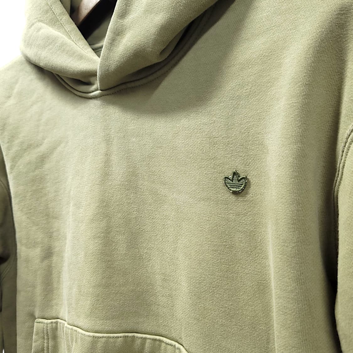 [2XL/110] 아디다스 올리브 스몰로고 기모 테리 후드티셔츠 상품이미지5