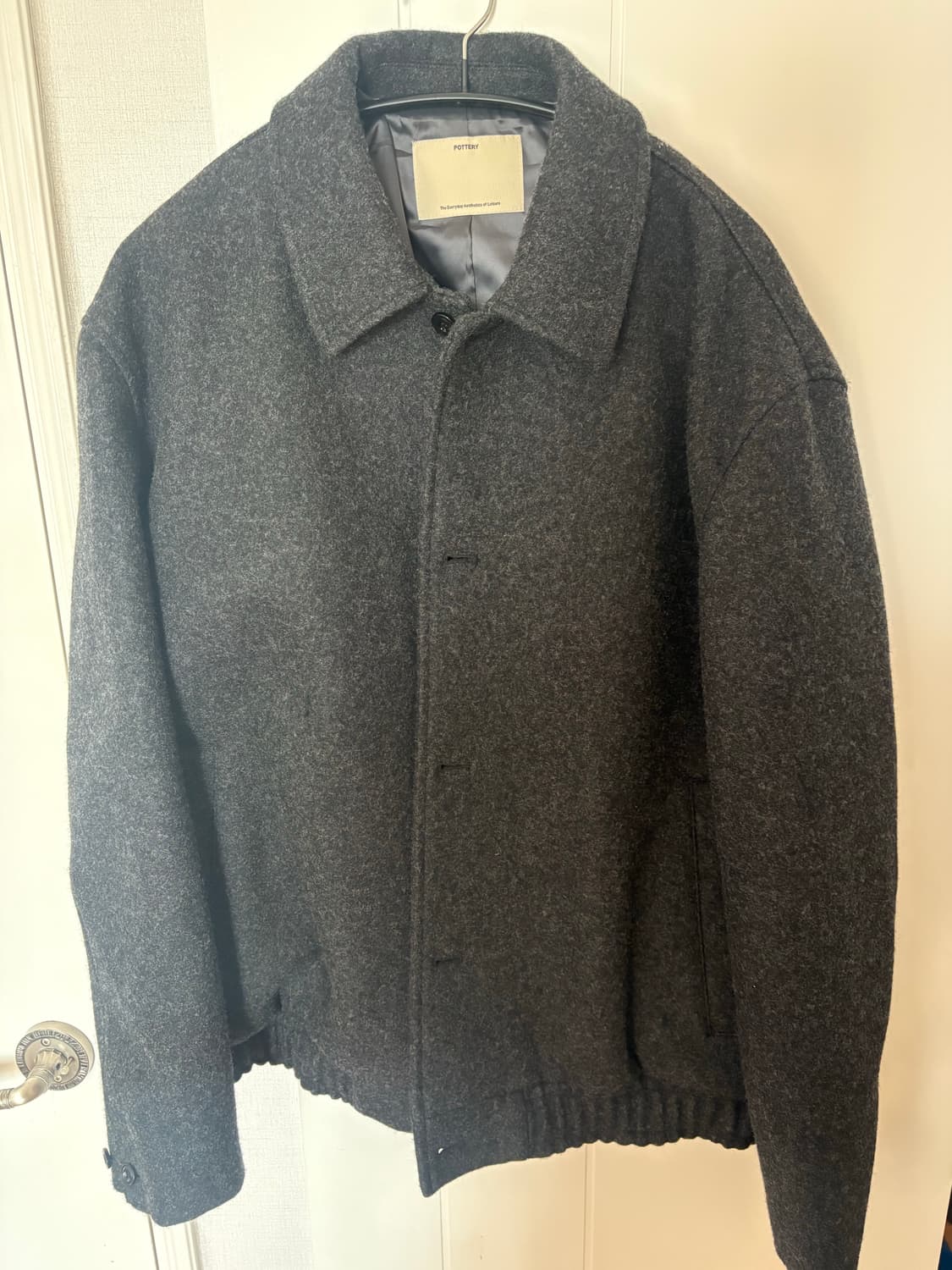 [3]포터리 멜튼 울 블루종 멜란지그레이 상품이미지1