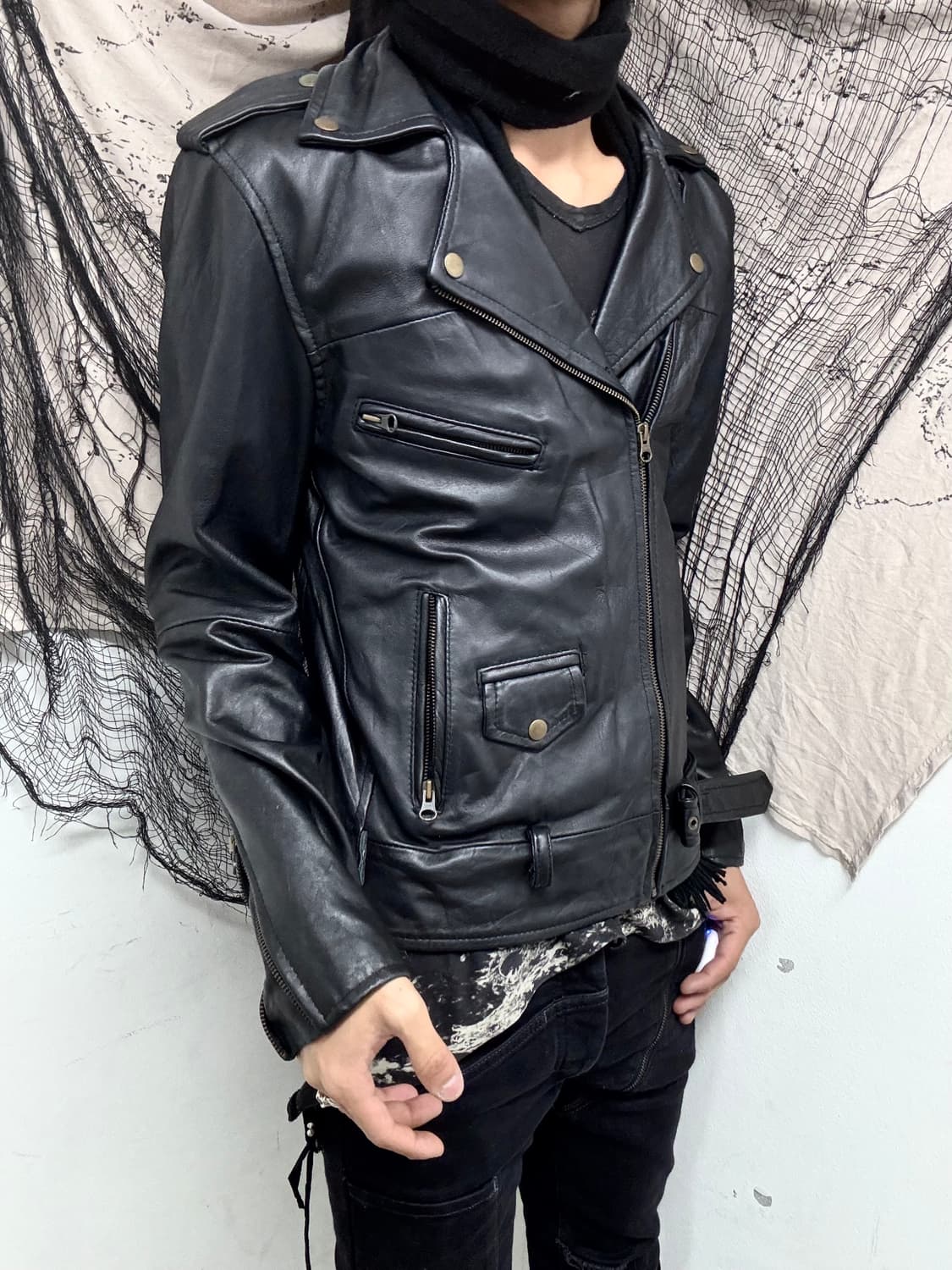 GENUINE LEATHER Black Chic Jacket 상품이미지9