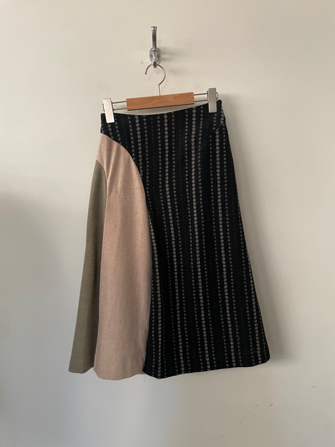 vintage dot pattern flare wool skirt 상품이미지1