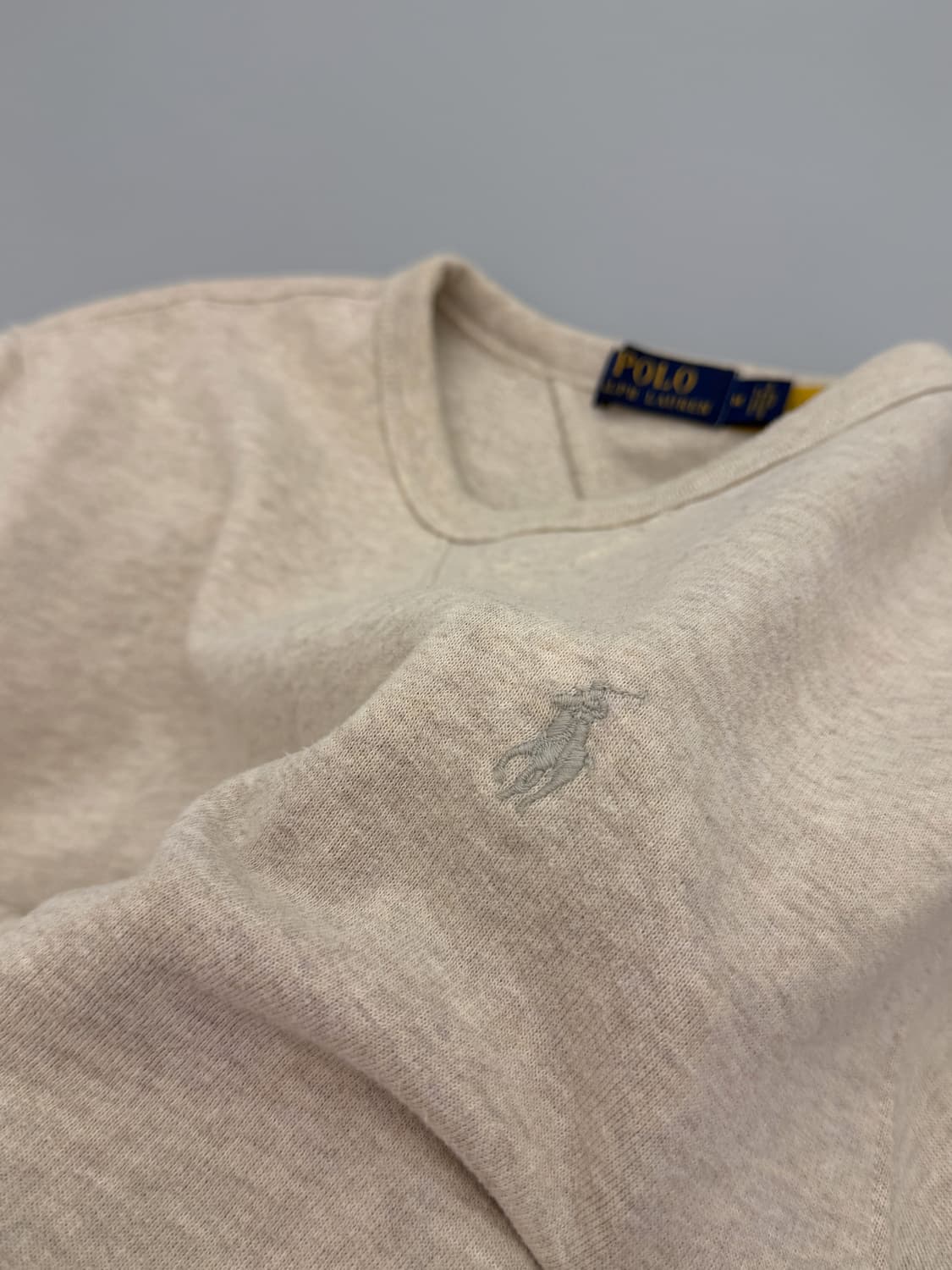 폴로 랄프로렌 루즈핏 신형 QR라벨 오트밀 베이지 스웻셔츠 상품이미지4