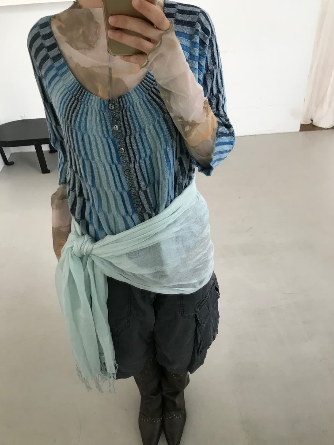 vintage pattern mesh top 상품이미지8