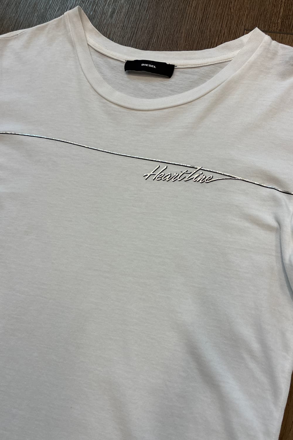 Diesel Slim Fit White Line Logo T-Shirt 상품이미지5
