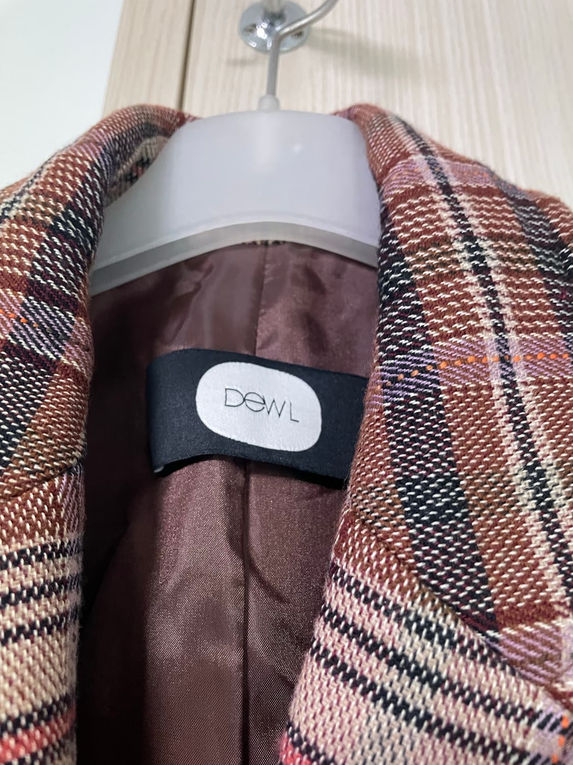 DEWL 듀엘 모혼방 체크 코트 55 상품이미지5