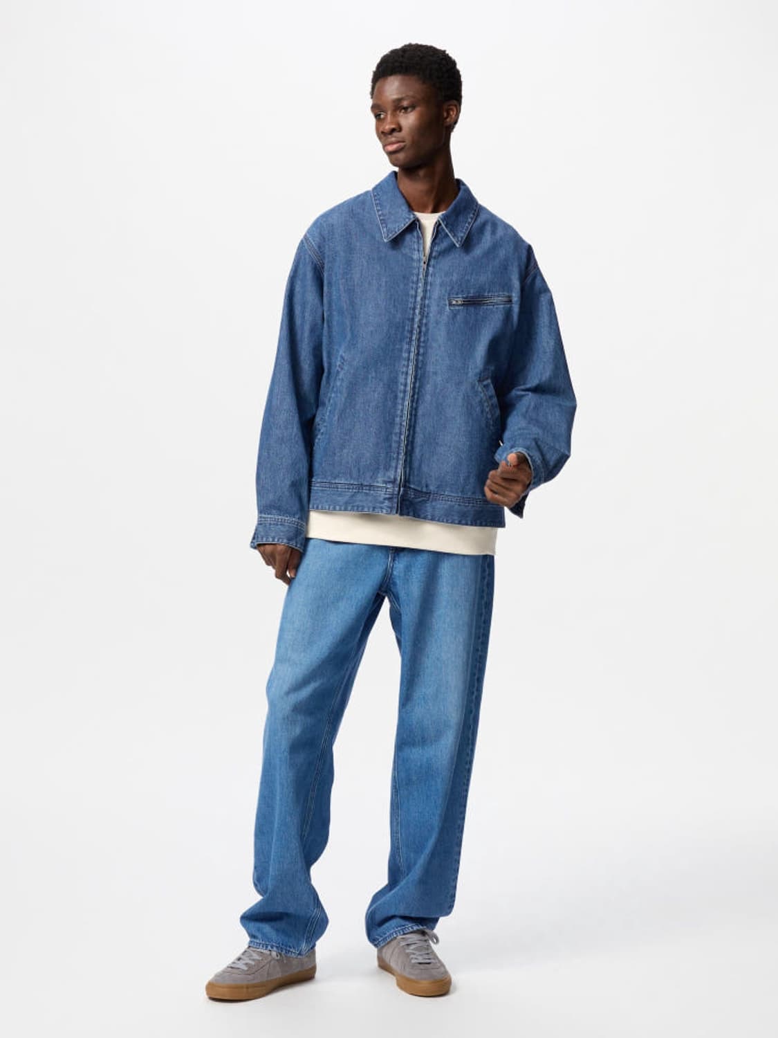 [새상품 XL] 유니클로 집업블루종 데님자켓 청자켓 상품이미지2