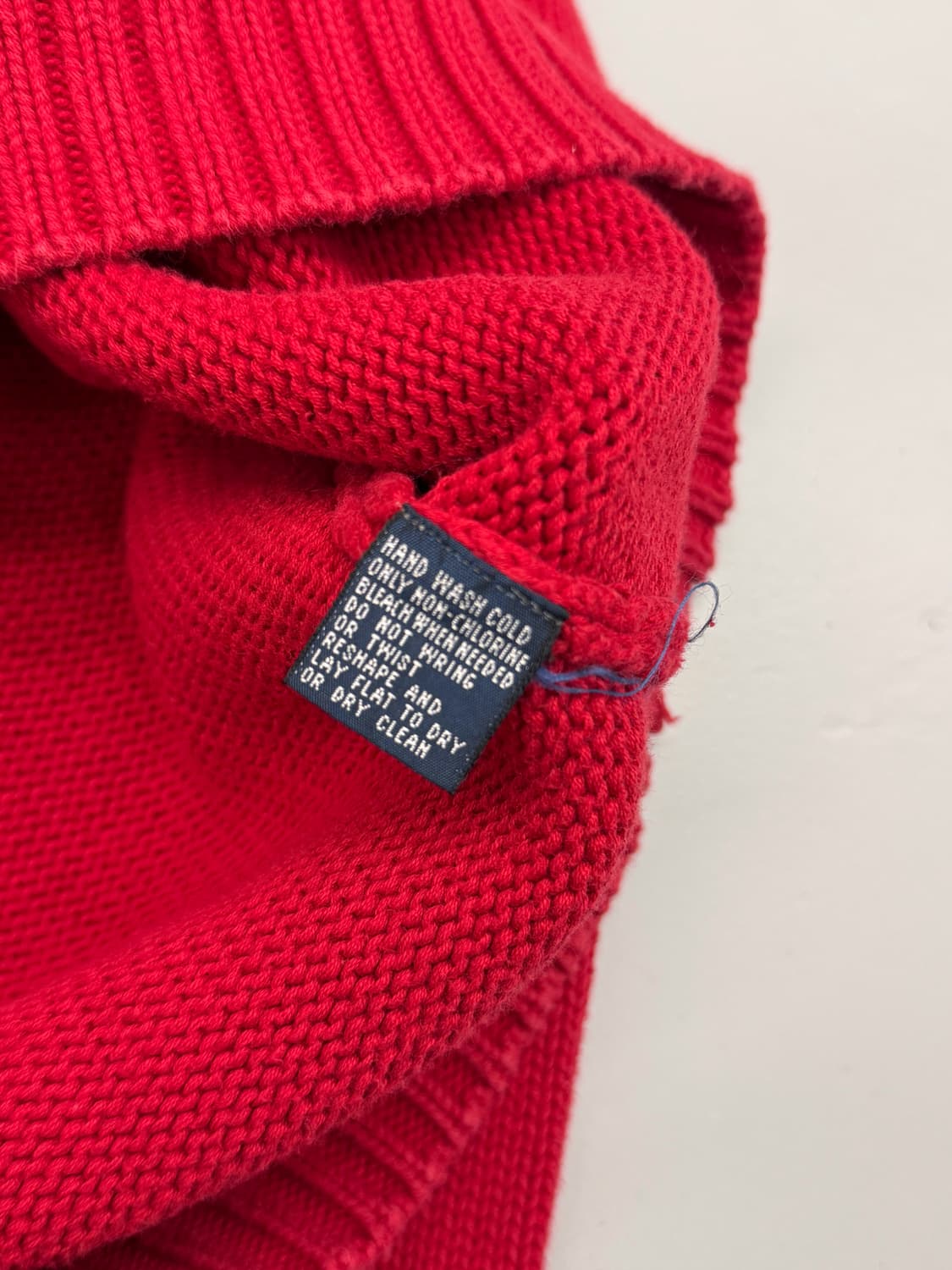 폴로 랄프로렌 00‘s 루즈핏 해비코튼 딥레드 니트 상품이미지5