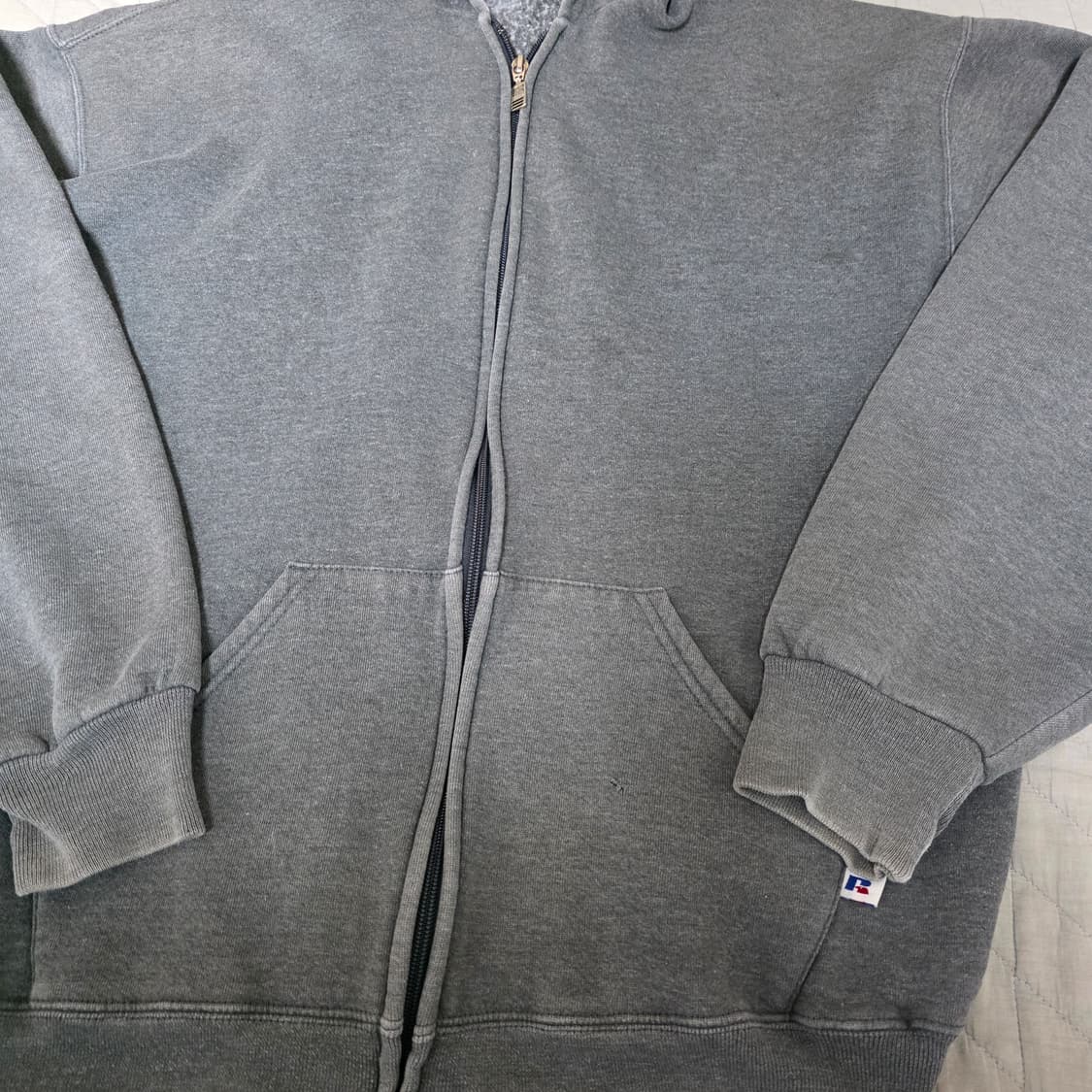[L] 90s 빈티지 러셀 애슬레틱 후드집업 다크그레이 VER. 페이딩 상품이미지3