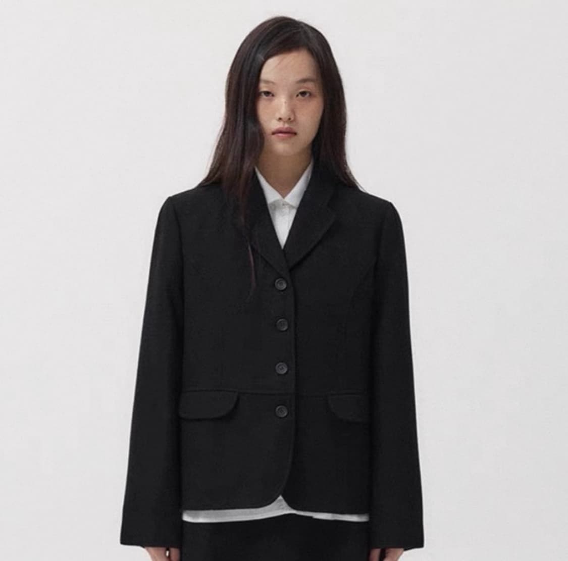 oheshio REGULAR WOOL TWILL JACKET, BLACK 상품이미지1