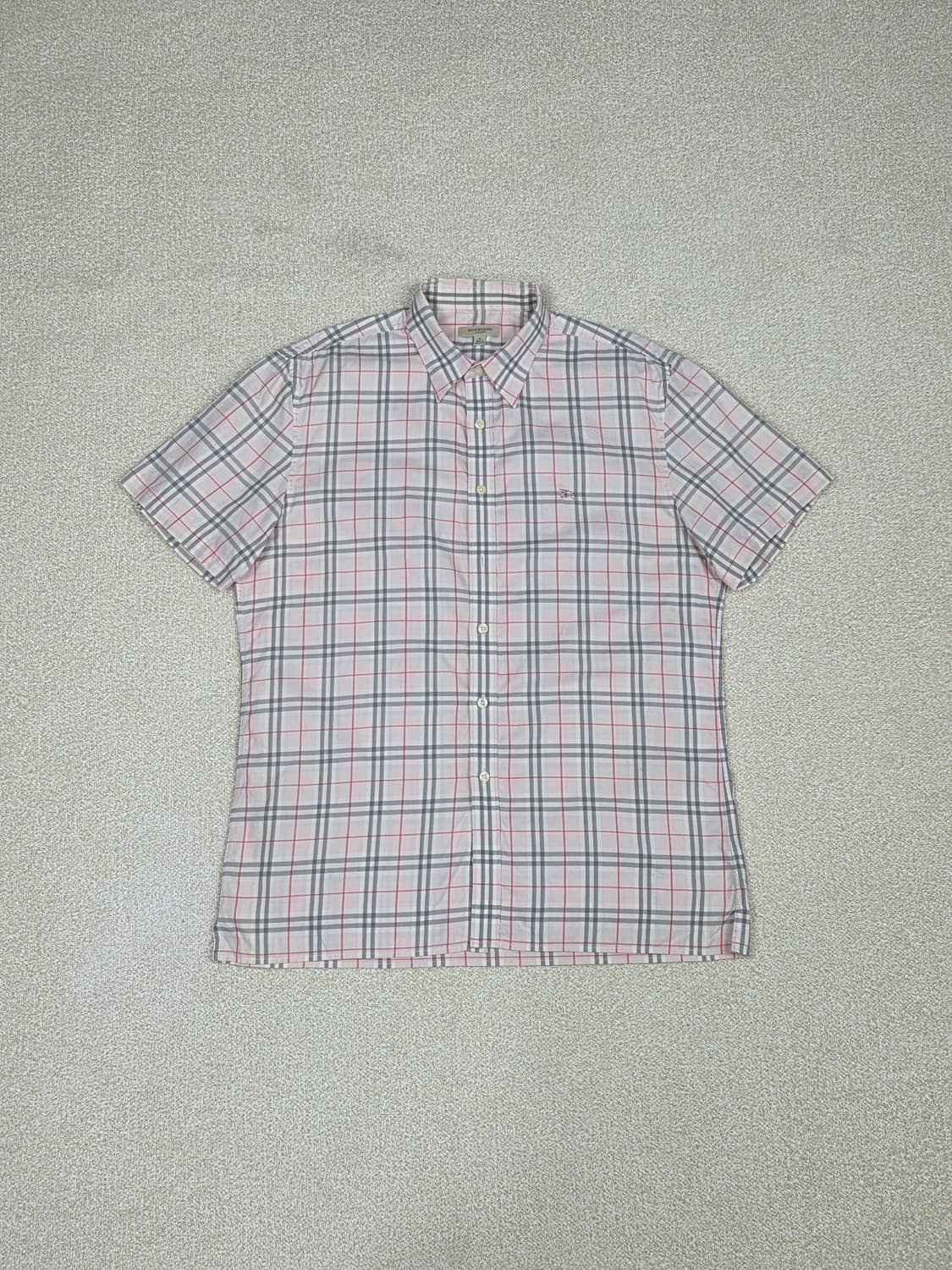 [버버리] 런던 체크 코튼 반팔 셔츠 | S00114 상품이미지1