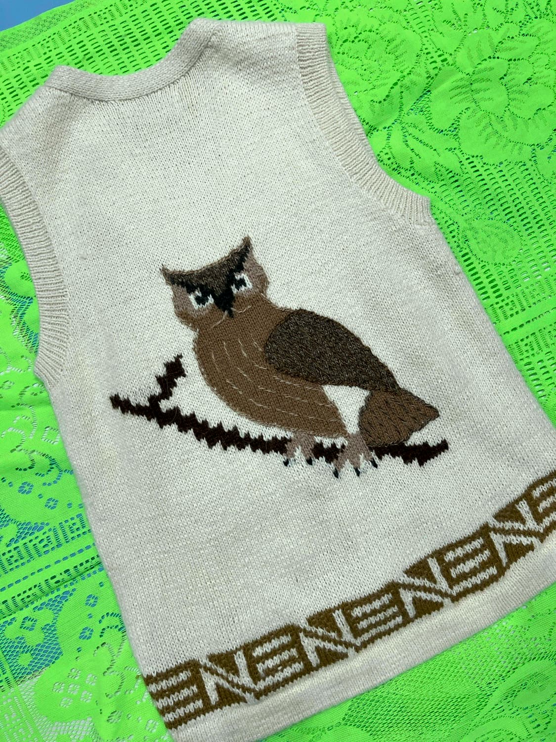 코위찬 Alpaca 100% 부엉이베스트 hand made in peru 상품이미지9
