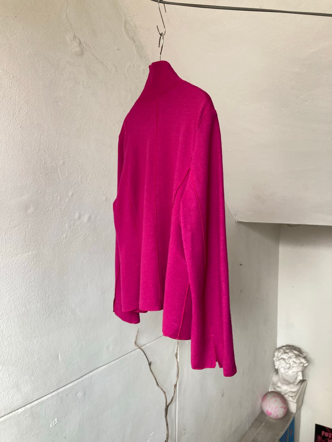 y2k 웨스턴 마젠타 울 러플 자켓 상품이미지7