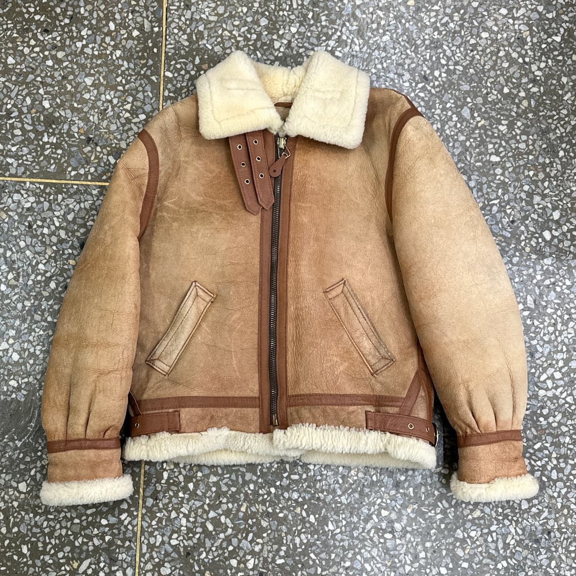 쇼트 schott b-3 무스탕 가죽 자켓 40 상품이미지3