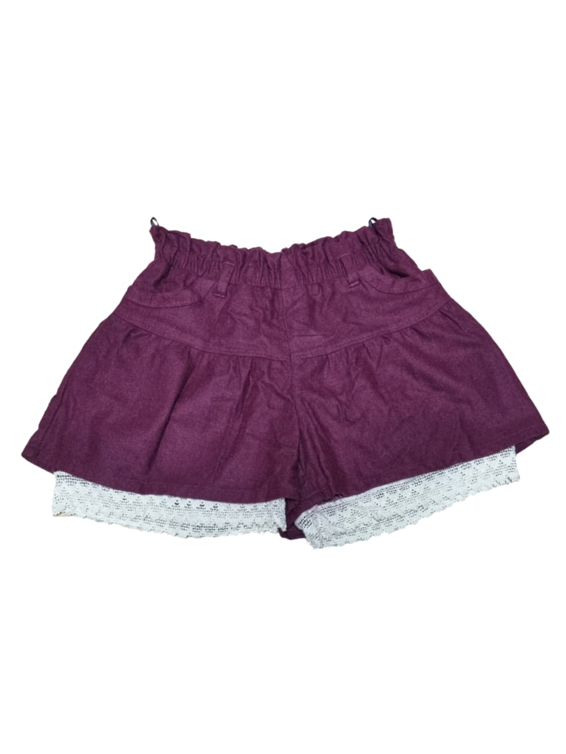 빈티지 치마바지 큐롯 크로쉐 크로셰 레이스 버건디 레드 모리걸갸루라떼 상품이미지1