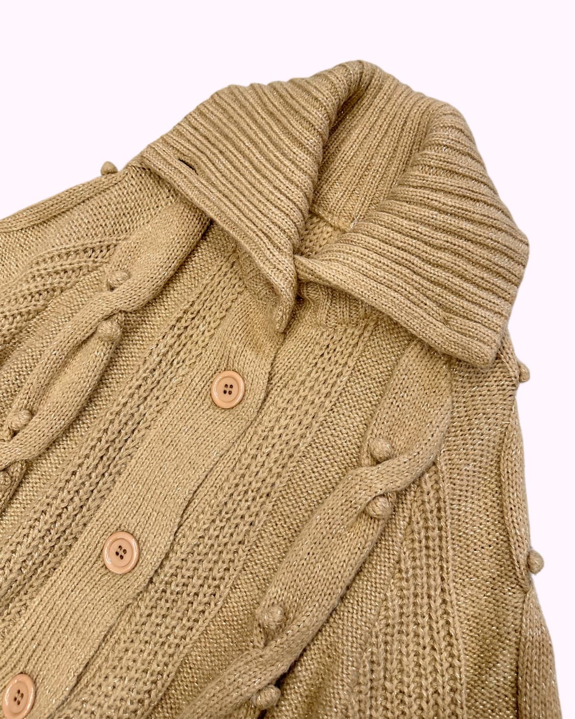 beige cable knit cape 상품이미지3