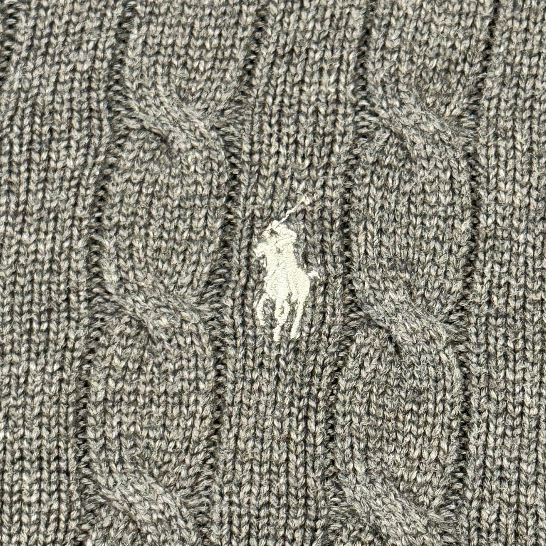 M) 폴로 랄프로렌 코튼 케이블 꽈배기 라운드넥 니트 차콜 상품이미지4