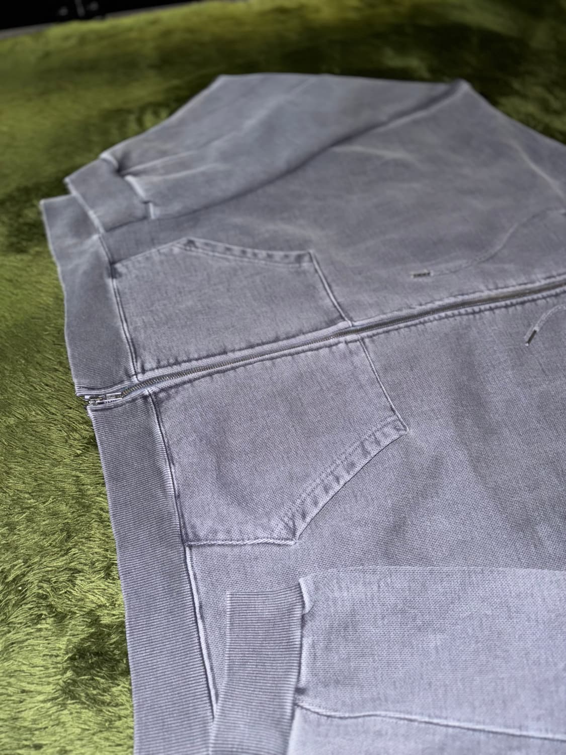 [XL] 감마 갤러리 울트라 헤비 피그먼트 다잉 후드 집업 인디고 블루 상품이미지5